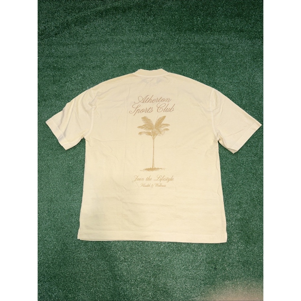 River Island Boxy Fit Yellow Graphic T-Shirt Men's Size Small Short Sleeve Tee - Picture 6 of 6